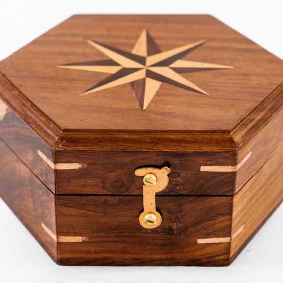 Magnetic Brass Gilbert Compass with Wood Box 3 Inch Heavy Duty for Navigational - Picture 7 of 17